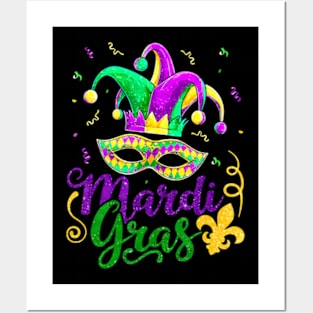 Mardi Gras 2024 Girls Mask Beads New Orleans Party Posters and Art